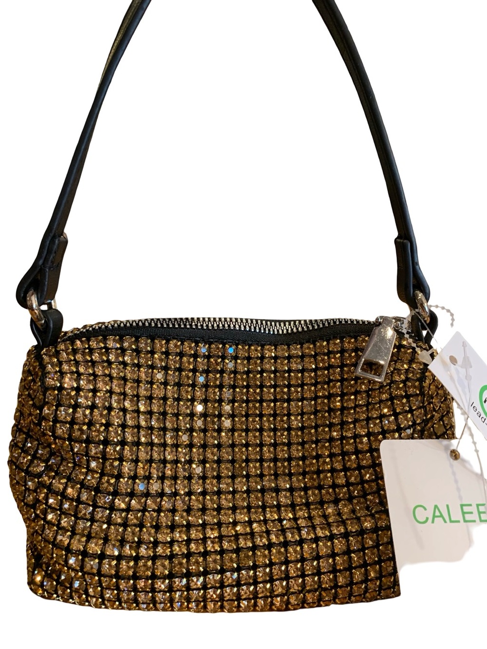 Caleesa Gold Rhinestone Shoulder Bag NWT